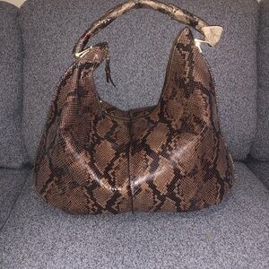 Gilli Brown Snake Print Hobo Bag